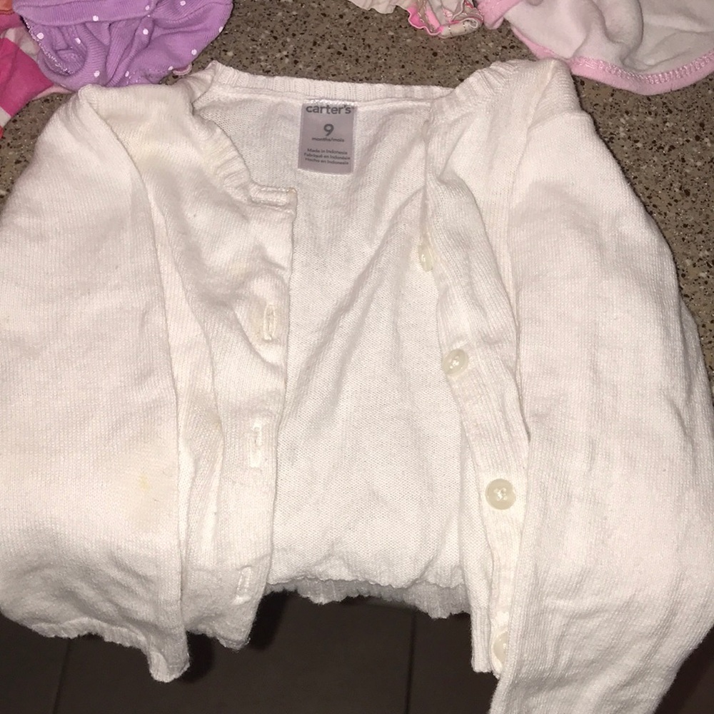 9 month white cardigan